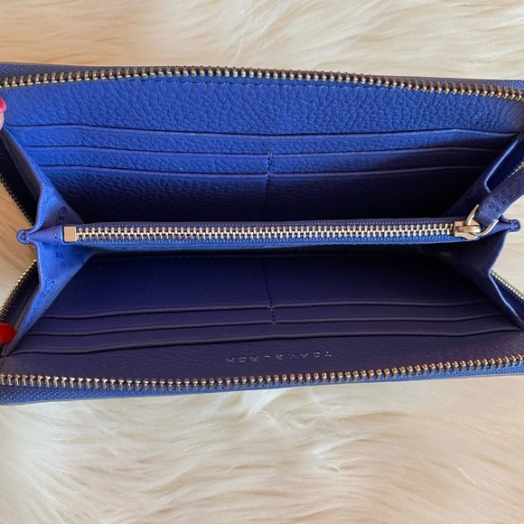 Tory Burch Blue and Metallic Leather Wallet - Picture 3 of 4